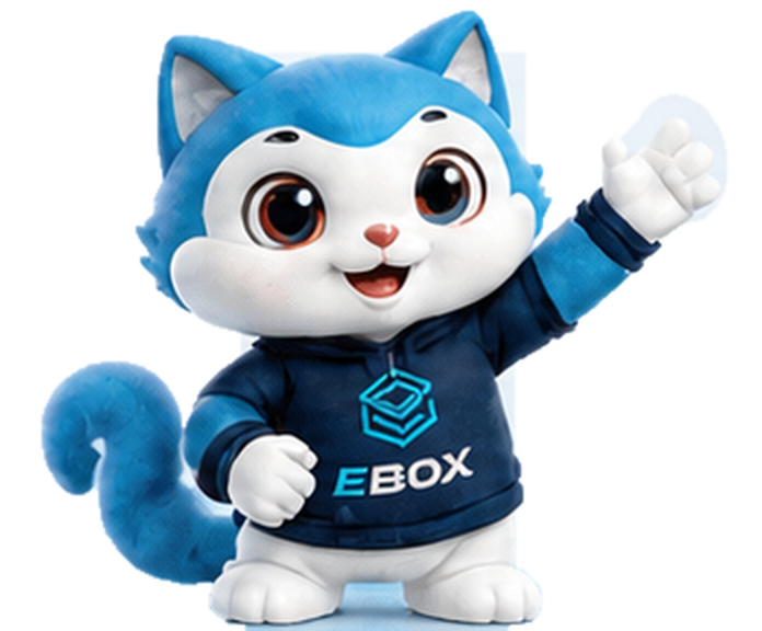 EBOX mascot waving